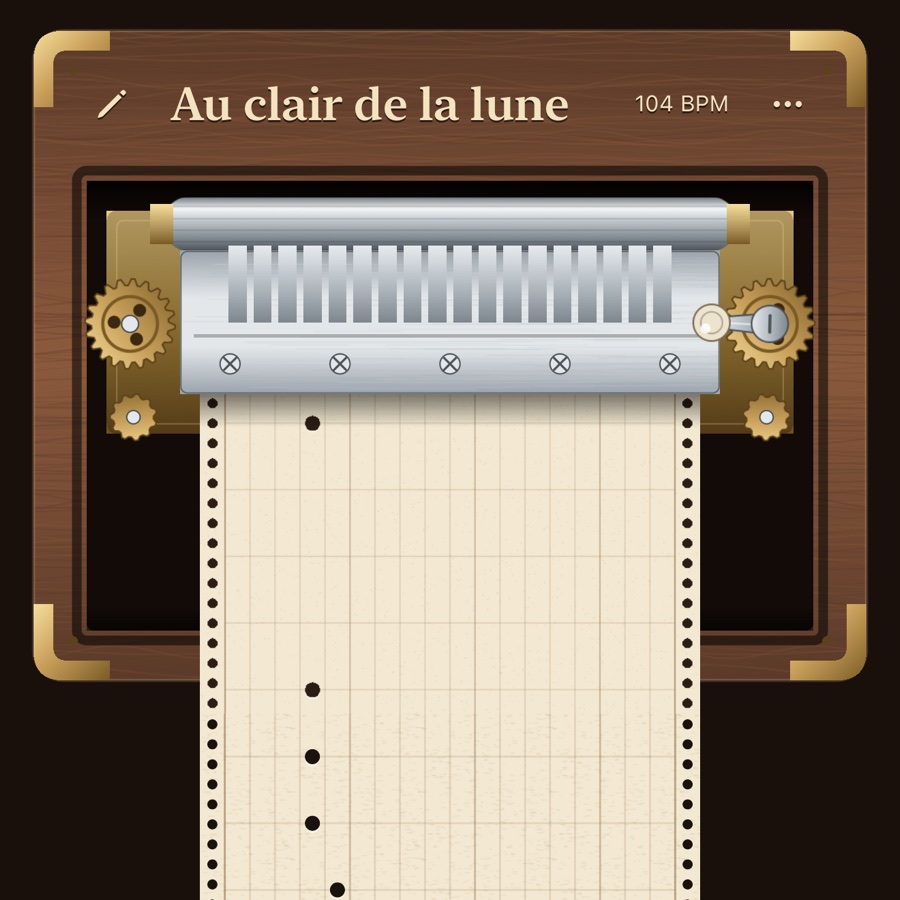 Music Box jouant la Berceuse de Brahms : engrenages en laiton, peigne et bande perforée